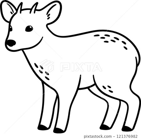 Pudu deer vector drawing 121376982