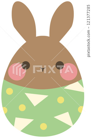 復活節兔子復活節彩蛋深棕色向量素材 121377285