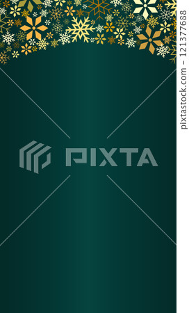 綠色背景雪花向量框背景插畫素材【無文字】【垂直】 121377688