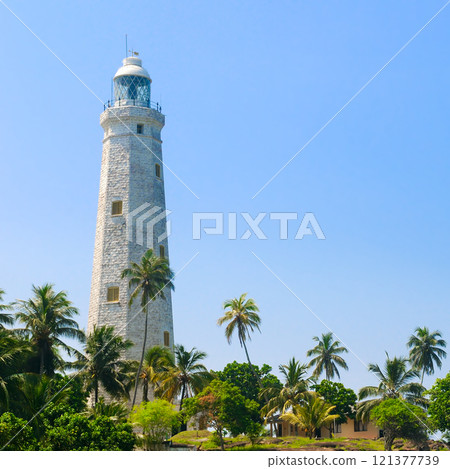 Panorama of Dondra Lighthouse Matara, Ceylon, Sri Lanka 121377739