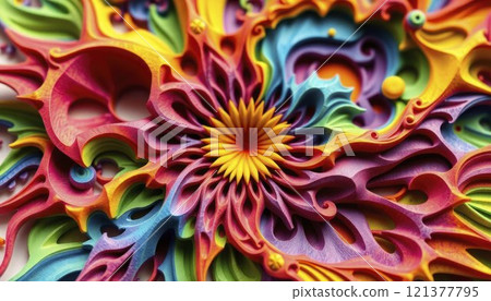 Vivid Swirls of Radiance%3A A Burst of Colorful Energy 121377795