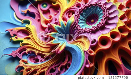 Vivid Swirls of Radiance%3A A Burst of Colorful Energy 121377796