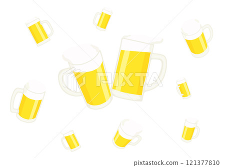 杯子生啤酒插圖 121377810