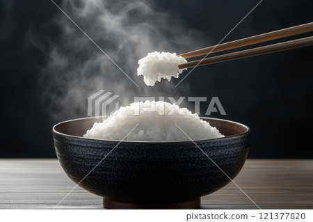 白米飯、米、日本料理形象 白米飯、米、日本料理形象 121377820