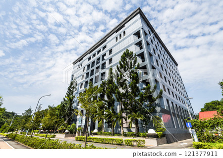 Building view of the Institute of Biological Chemistry at the Academia Sinica(Central Research Academy) in Taipei, Taiwan. 121377911