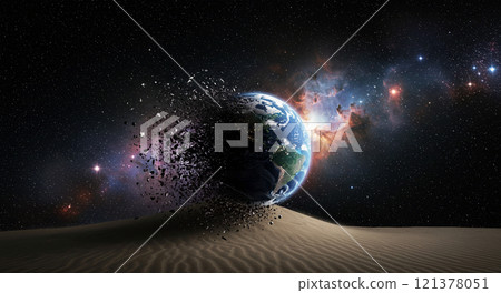 The Earth is drying up like a desert and crumbling 121378051