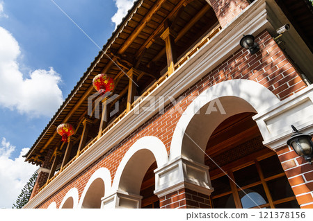 The beautiful view of Lin's Garden in Wufeng (Lai Yuen) in Taichung, Taiwan. It is one of the four famous gardens in Taiwan. 121378156