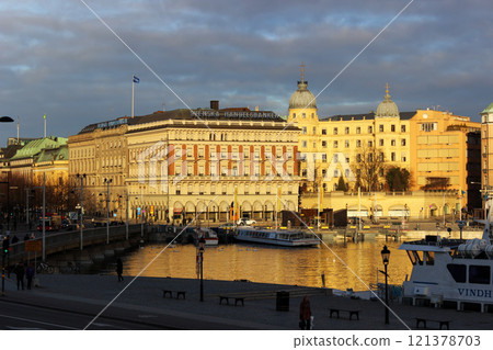Stockholm, Sweden - January 05, 2015. View of the facade of Svenska Handelsbanken AB. Stockholm, Sweden - January 05, 2015. View of the facade of Svenska Handelsbanken AB. 121378703