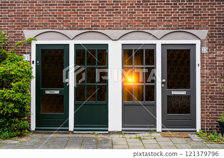 Typical dutch door. Dutch holland architectural detail, a door in Netherlands city. Dutch door 121379796