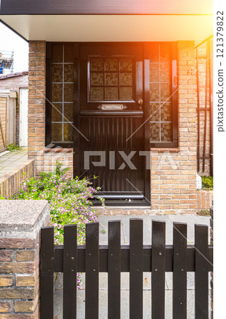 Typical dutch door. Dutch holland architectural detail, a door in Netherlands city. Dutch door 121379822