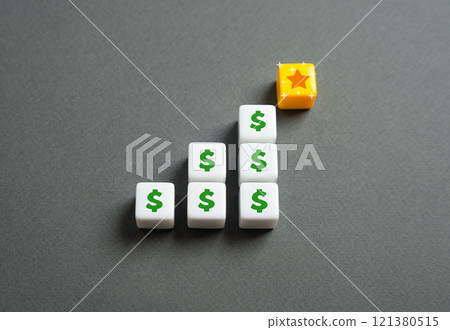 Financial Success. Investing money to achieve success and recognition. Reach the heights and earn the reward. Achieve the set goal. 121380515