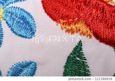 Fragment of linen embroidered shirt for a girl. 121380838