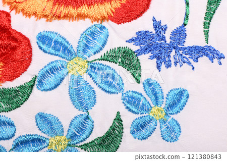 Fragment of linen embroidered shirt for a girl. Fragment of linen embroidered shirt for a girl. 121380843