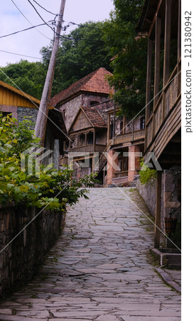 Explore the Charming Stone Pathway in the Historic Village, rich in character and allure Explore the Charming Stone Pathway in the Historic Village, rich in character and allure 121380942