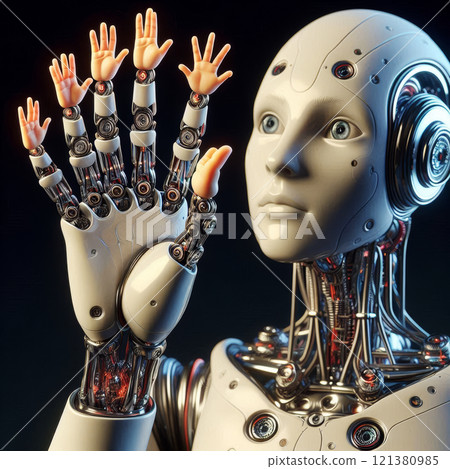 No android with artificial intelligence is capable of answering  question of how many fingers are on human hand. 121380985