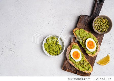 Toast with avocado Toast with avocado 121381246