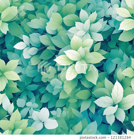 seamless pattern of Lush Green Foliage Background with Dense Leafy in Various Shades of Green seamless pattern of Lush Green Foliage Background with Dense Leafy in Various Shades of Green 121381284