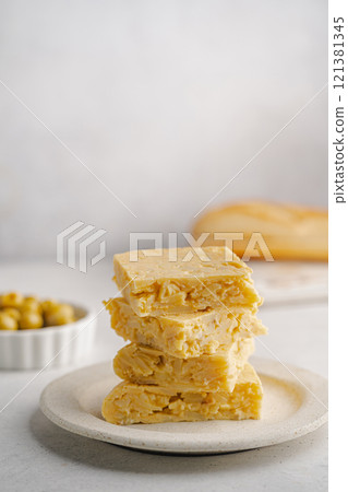 Spanish omelette with potatoes 121381345