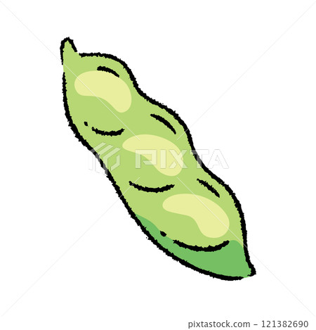 手繪毛豆插畫2 121382690