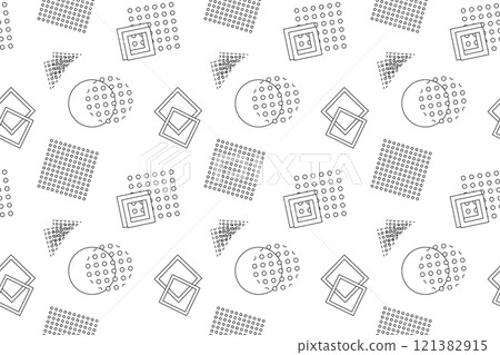 Abstract Geometric Pattern with Circles and Squares 121382915