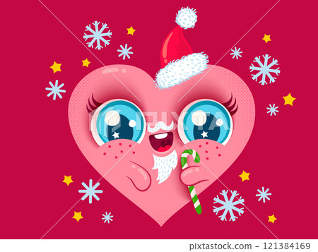 heart with Santa beard 121384169