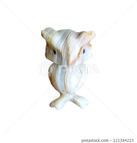 Ceramic figurine of a brown isolated on a white background Ceramic figurine of a brown isolated on a white background 121384223