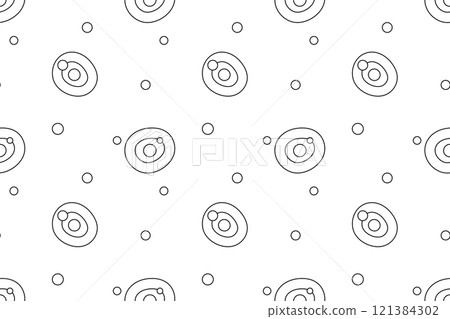 Seamless black and white pattern with circles and dots for coloring pages Seamless black and white pattern with circles and dots for coloring pages 121384302