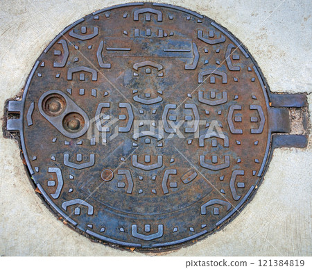 Manhole covering well and an inspection well for access to underground utilities. Manhole covering well and an inspection well for access to underground utilities. 121384819