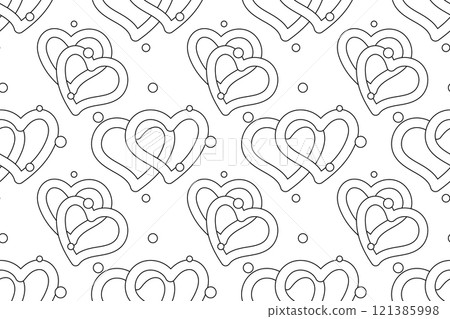 Heart and Confetti Pattern for Coloring 121385998