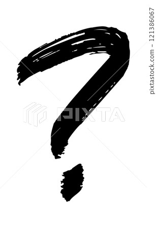 Question mark brush stroke hand-drawn Question mark brush stroke hand-drawn 121386067