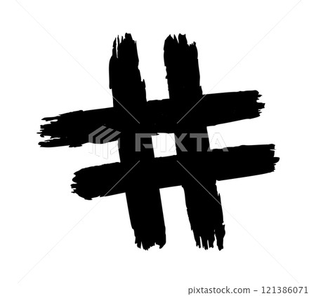 Artistic rough drawing hashtag stroke Artistic rough drawing hashtag stroke 121386071