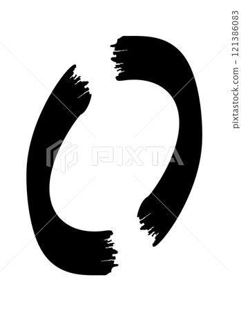 Broken circle, rounded brackets brushstroke Broken circle, rounded brackets brushstroke 121386083