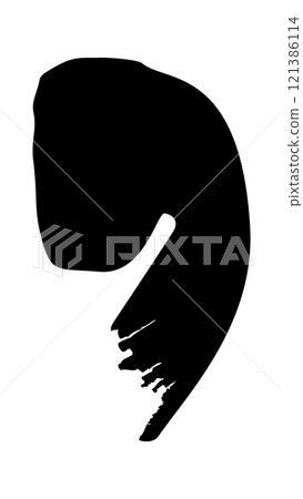 Hand-drawn comma, apostrophe brushstroke sign 121386114