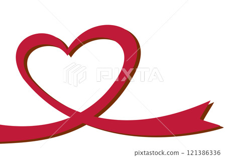 Illustration of a heart-shaped ribbon with copy space 121386336