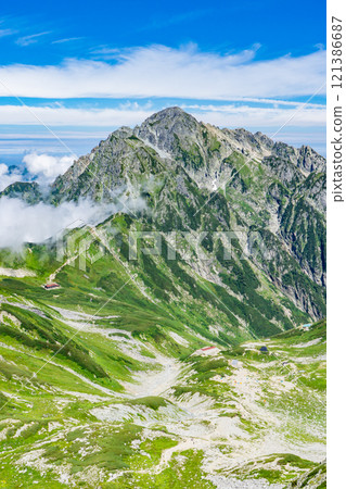 從通往北阿爾卑斯山的山路看到劍岳和劍澤 攀登劍岳 從通往北阿爾卑斯山的山路看到劍岳和劍澤 攀登劍岳 121386687