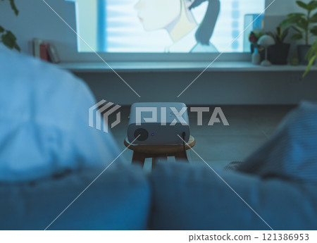 Projection with a projector 121386953