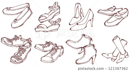 Illustration set of women's shoes Illustration set of women's shoes 121387362