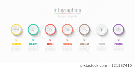 Infographic 7 options design elements for your business data. Vector Illustration. Infographic 7 options design elements for your business data. Vector Illustration. 121387410