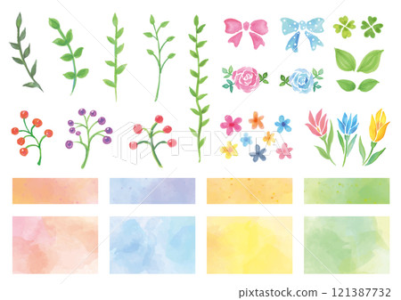 Set of natural plants and textures 121387732