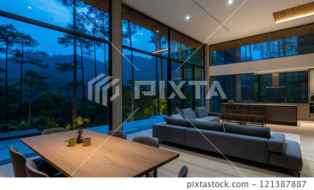 Luxury villa living room 121387887