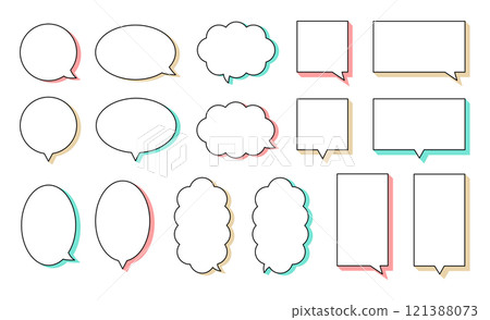 Vector illustration of a 3D speech bubble. Speech bubble with shadow. Vector illustration of a 3D speech bubble. Speech bubble with shadow. 121388073