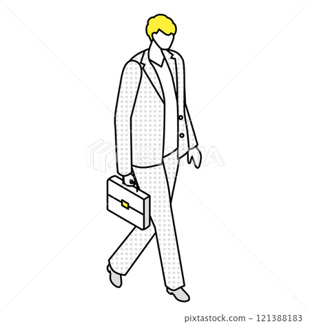 Isometric_穿著西裝行走的男人的插圖 Isometric_穿著西裝行走的男人的插圖 121388183