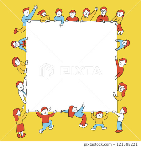 人們攤開一張大紙的插圖多樣性、不同的人、社會 人們攤開一張大紙的插圖多樣性、不同的人、社會 121388221