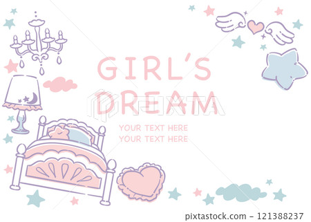 夢川,少女柔和的色調框架和背景材質。向量插圖材料。 夢川,少女柔和的色調框架和背景材質。向量插圖材料。 121388237