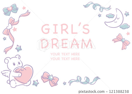 夢川,少女柔和的色調框架和背景材質。向量插圖材料。 夢川,少女柔和的色調框架和背景材質。向量插圖材料。 121388238