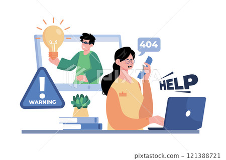 Fraud specialist helping customers with fraud-related issues and inquiries. Fraud specialist helping customers with fraud-related issues and inquiries. 121388721