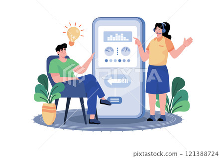 Training specialist providing training to customers on product usage and features. 121388724