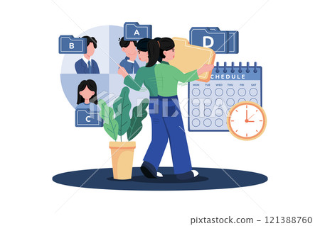 Project managers assign work to teams 121388760