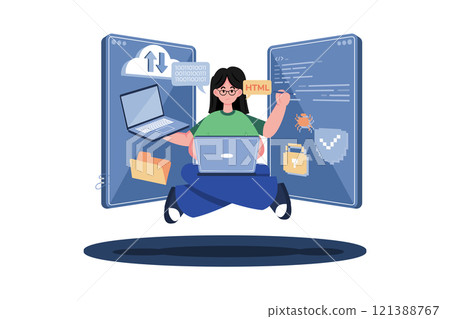 IT professionals fix technical problems. IT professionals fix technical problems. 121388767