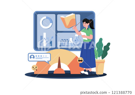 Restaurant manager using customer feedback to improve menu options and service. 121388770